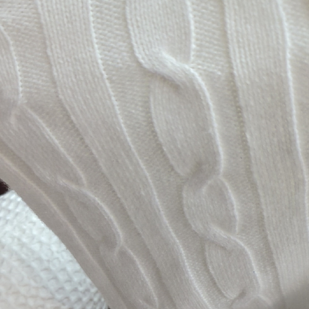 Size XL My Style Women's White Cable Knit Cardigan Sweater - Picture 4 of 16